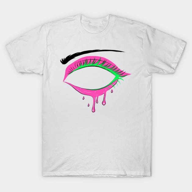 Neon Psychedelic Slime Eye T-Shirt by RavenRarities